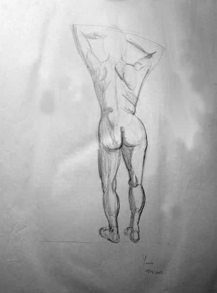 Pose debout de dos