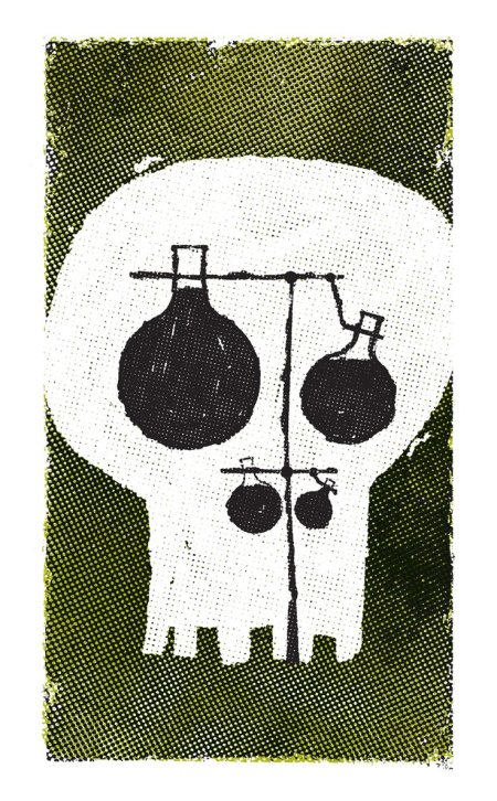 Illustration by The Heads of State about the process and dangers of cooking meth